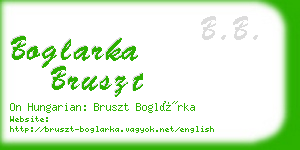 boglarka bruszt business card